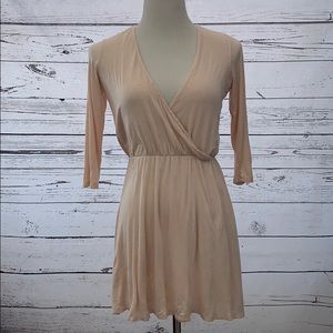 Nasty Gal Light Pink 3/4 Sleeve Open Back Dress M